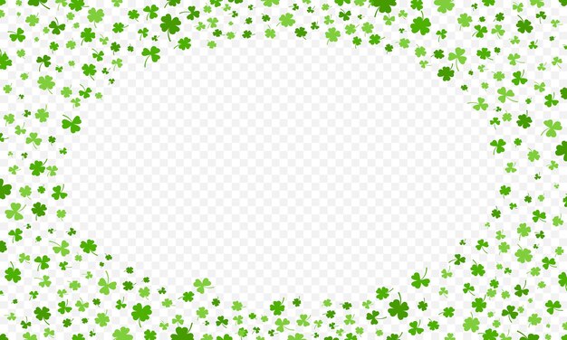 Vector shamrock or green clover leaves pattern background flat design vector illustration