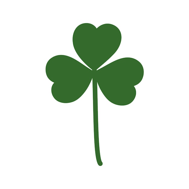 Vector shamrock isolated on transparent background clover leaf symbol st patricks day design element idea