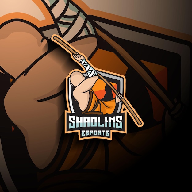 Shaolin esport mascot logo 