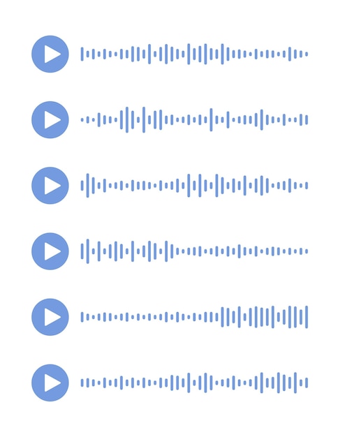 Shape of mobile soundwave lines Social media podcast Audio message with sound waves and play icon