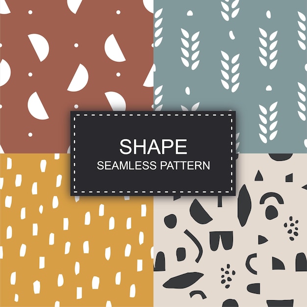 Shape Pattern set vector Seamless