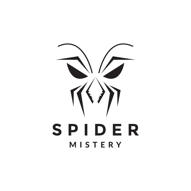 Shape spider with face scare logo design vector graphic symbol icon sign illustration creative idea