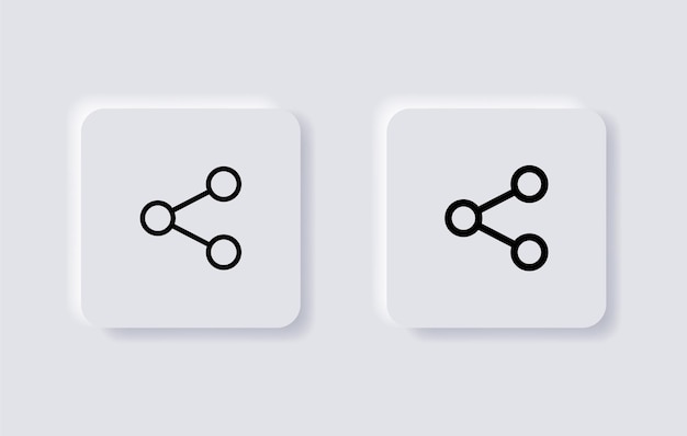 Share icon network connection symbol neumorphism buttons or neumorphic style ui ux app icons