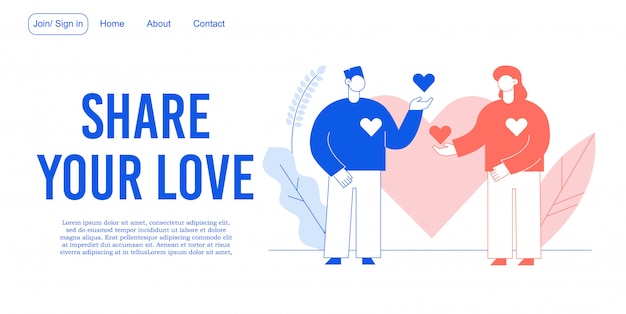 Share love relationship development landing page