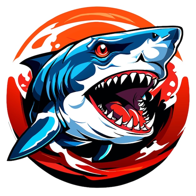 shark agressive vector illustration