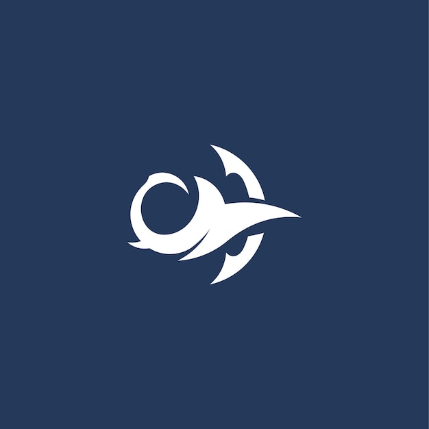 shark and anchor logo for business or icon