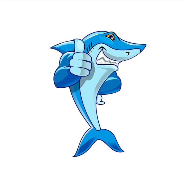 shark cartoon character mascot illustration logo