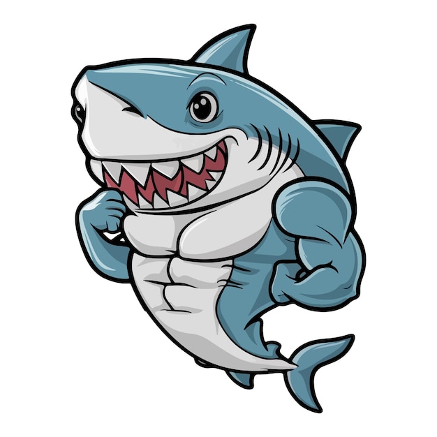 shark cartoon style vector illustration