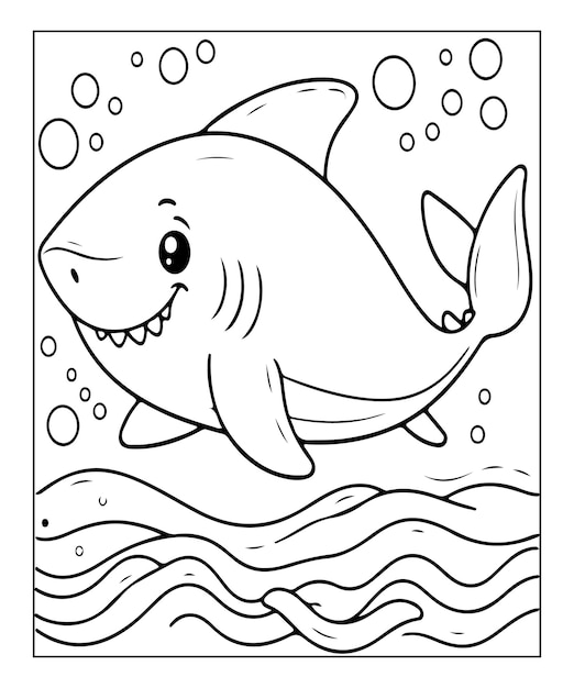 shark coloring page for kids