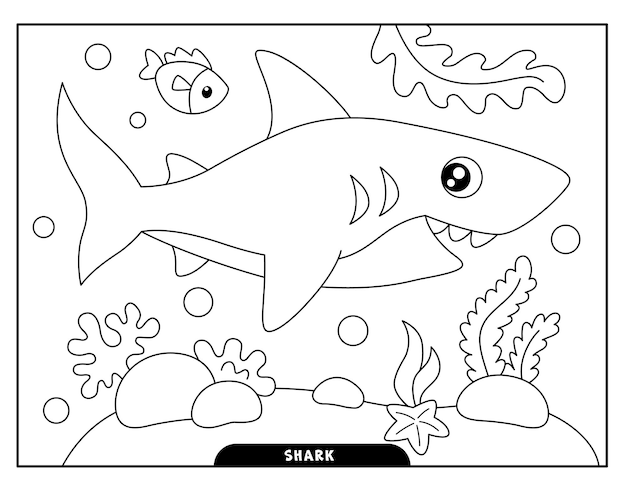 Shark coloring pages for kids