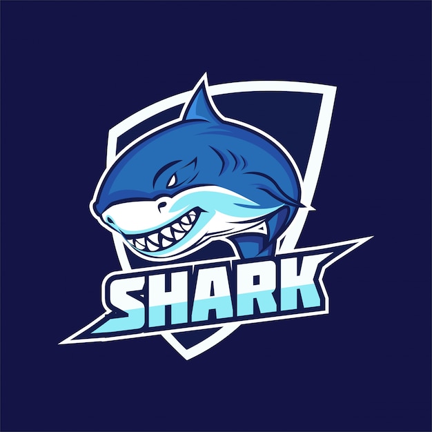 Shark e-sports team mascot logo