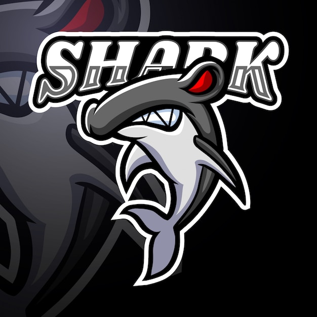 Vector shark esport logo mascot design