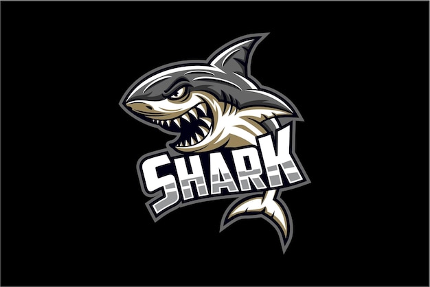 Vector shark esport mascot gaming logo