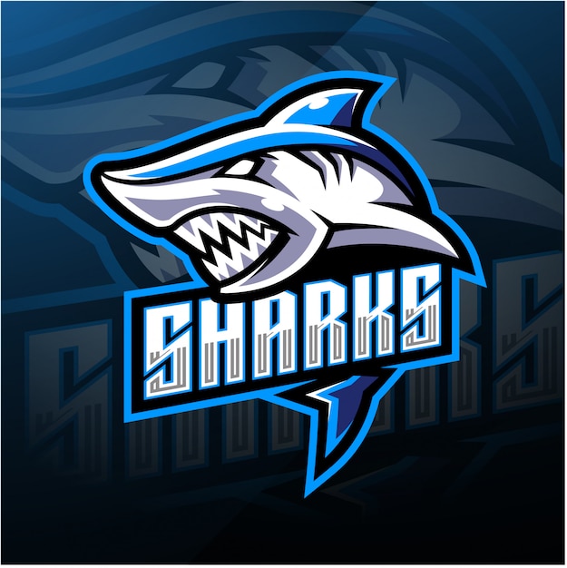 Shark esport mascot logo design