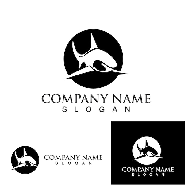 Shark fin logo template vector icon illustration design