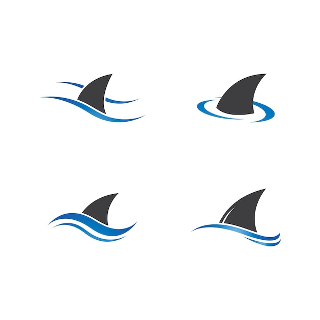 Shark fin logo template vector icon illustration