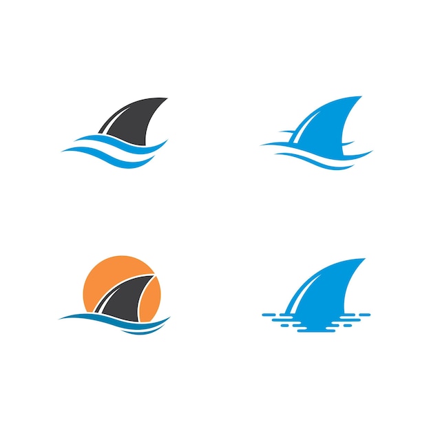 Shark fin logo template vector icon illustration