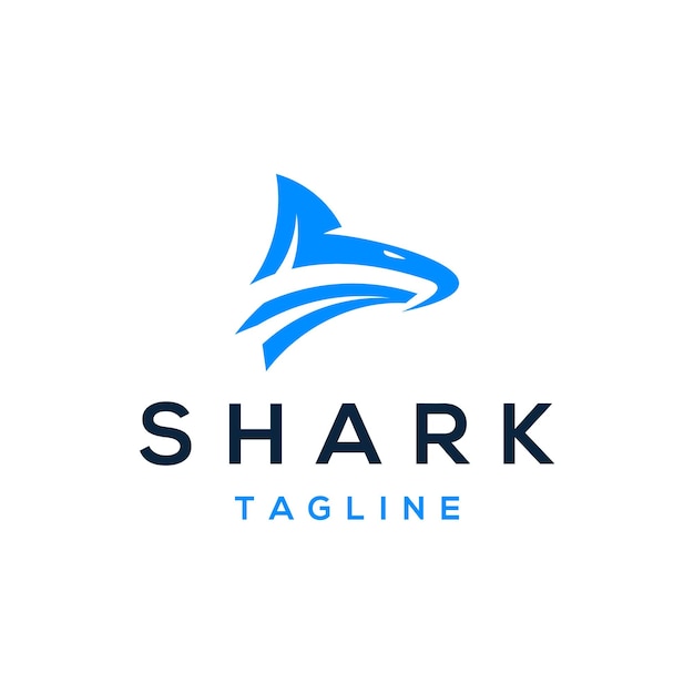 Shark fish logo design template