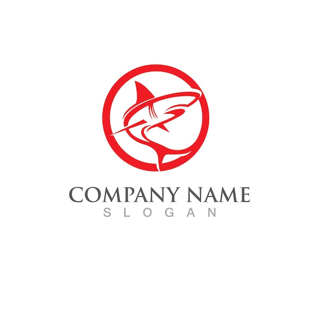 Shark fish logo template. Creative vector symbol