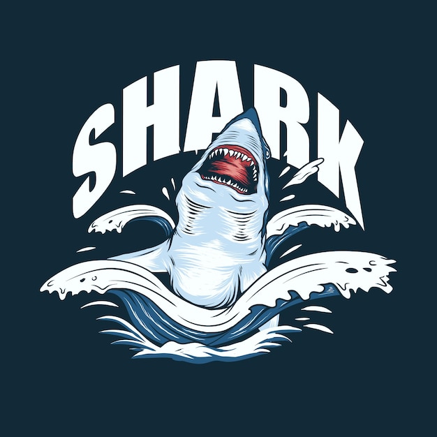 Shark illustration for tshirt design