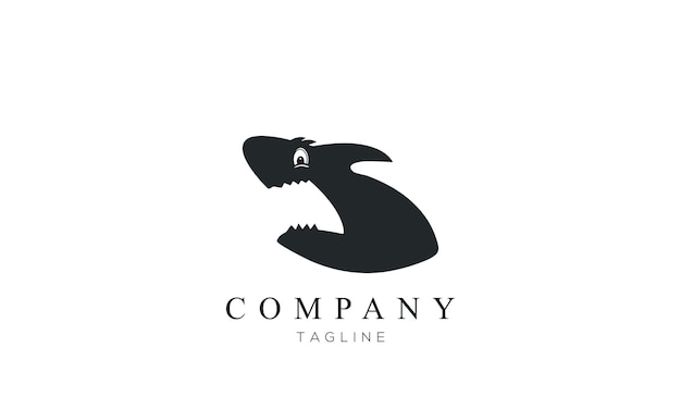 Shark logo design concept illustration. Aggressive powerful shark head vector icon