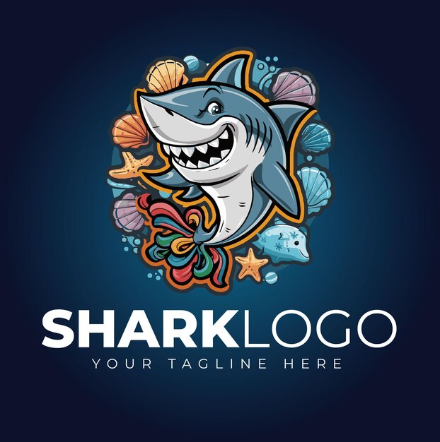 Vector shark logo design