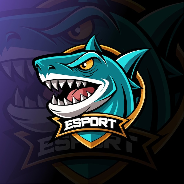 Vector shark logo gaming esport