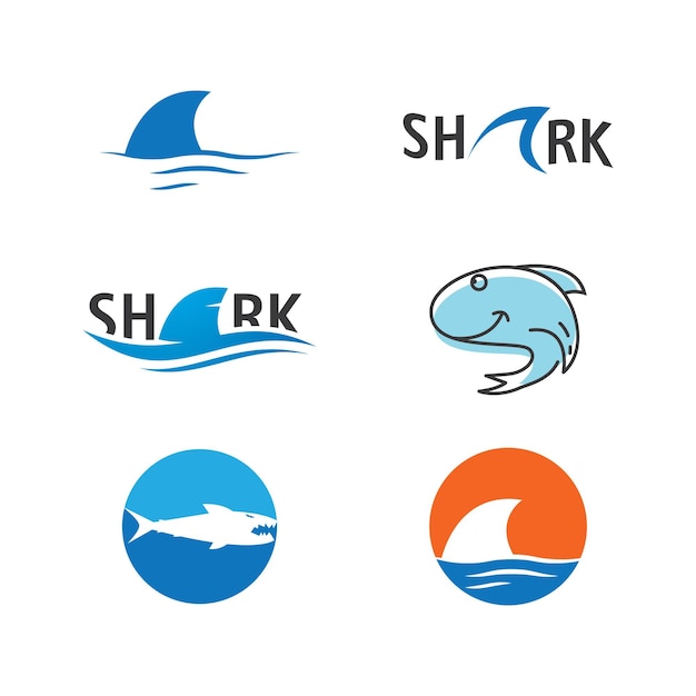 Shark Logo illustration vector flat design template