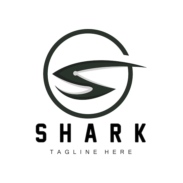 Vector shark logo wild fish vector illustration ocean predator product brand design icon