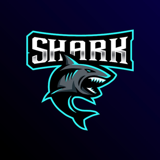 Shark mascot logo esport gaming illustration