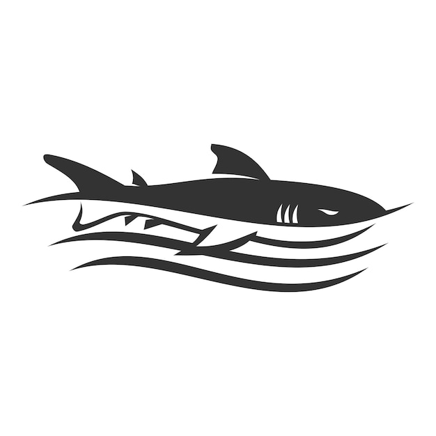 Shark ocean Icon Illustration Brand Identity