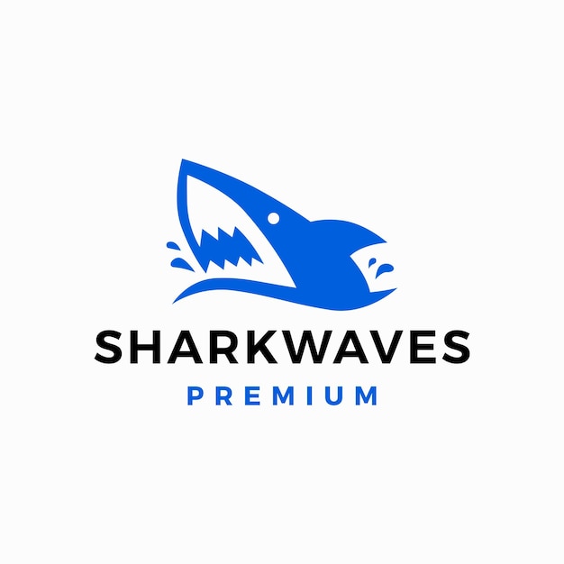 Vector shark sea wave logo vector icon illustration