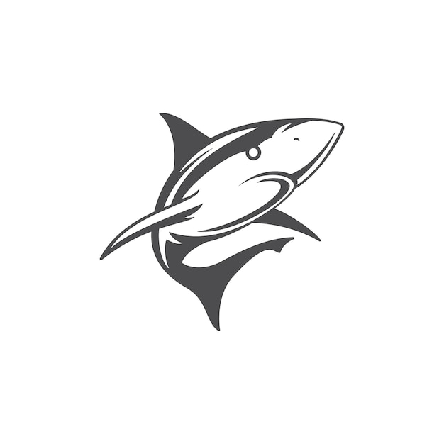 Shark silhouette isolated on white background vector icon