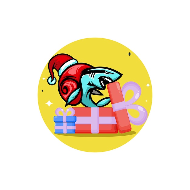 Shark snail christmas gift cute logo character