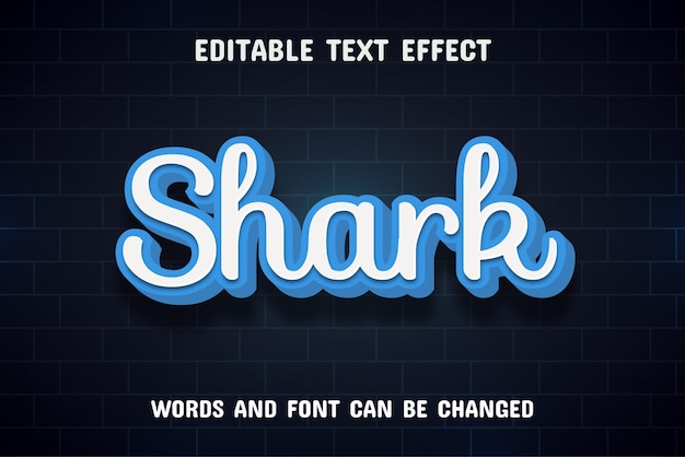 Shark text 3d style text effect