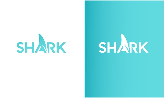 Vector shark typography text company logo design template