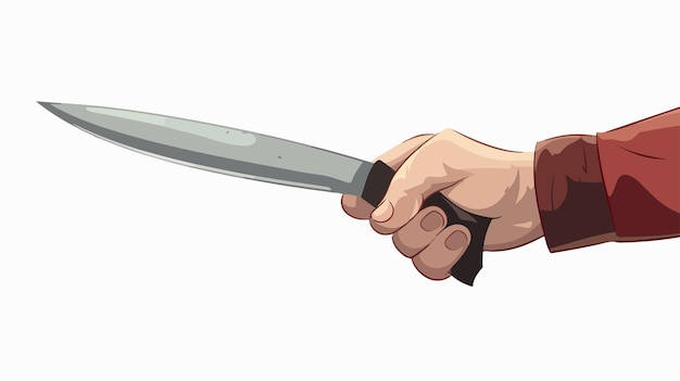 Vector sharp knife held in hand vector illustration