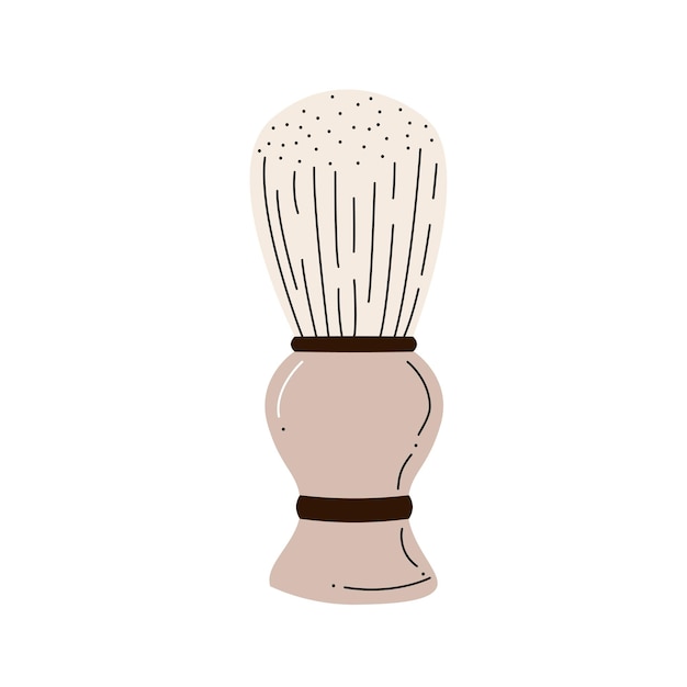 Shaving brush icon isolated on white background. Personal tool for applying foam on face. Flat