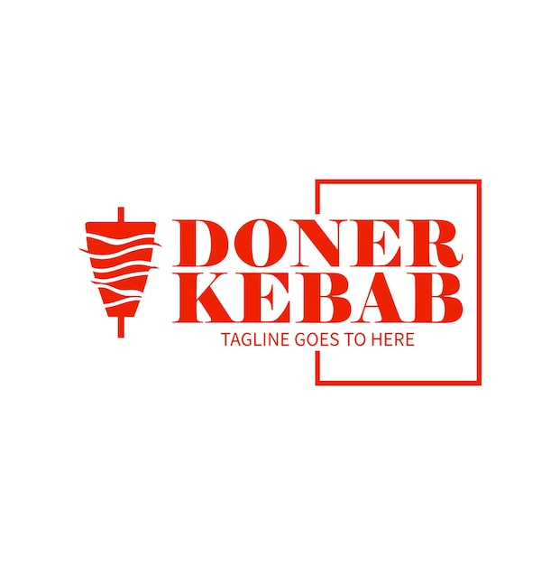 Vector shawarma logo for restaurants and markets doner kebab logo template