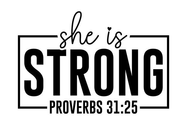 Vector she is strong svg