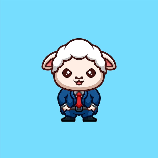 Sheep Business Cute Creative Kawaii Cartoon Mascot Logo