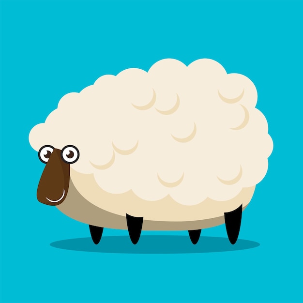 sheep cartoon character vector illustration