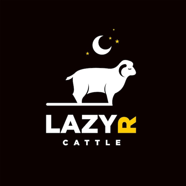 sheep cattle logo fun modern cartoon