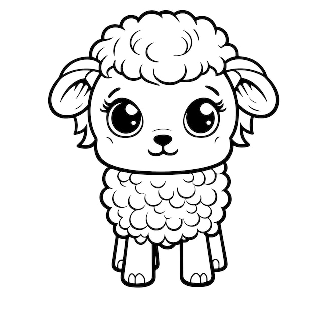 Sheep coloring page for kids.