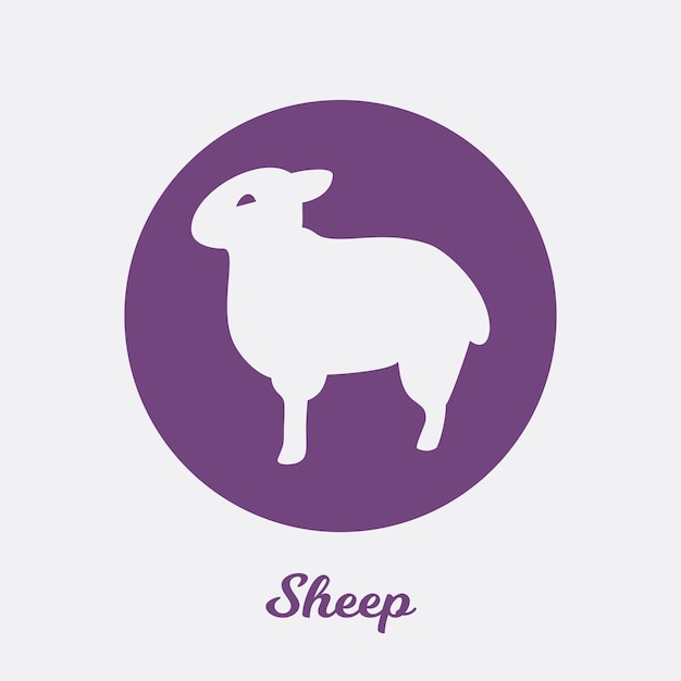 Sheep flat icon design, logo symbol element