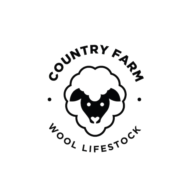 Sheep goat farm logo icon design illustration