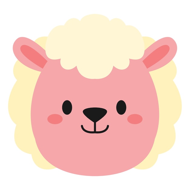 Sheep Head Sticker Vector Design