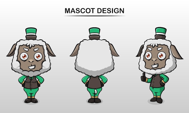 Sheep Mascot Animal Design Illustration