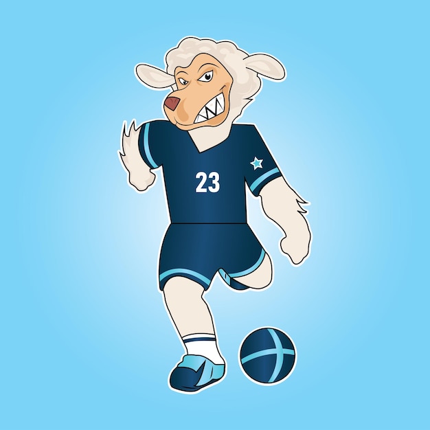 Sheep playing football gaming esport mascot logo design