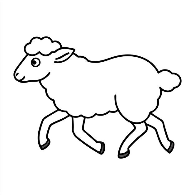 Sheep Running Line art